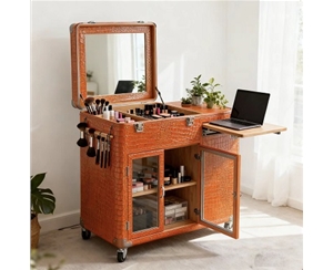 多功能带LED灯带镜多层抽屉化妆镜台柜